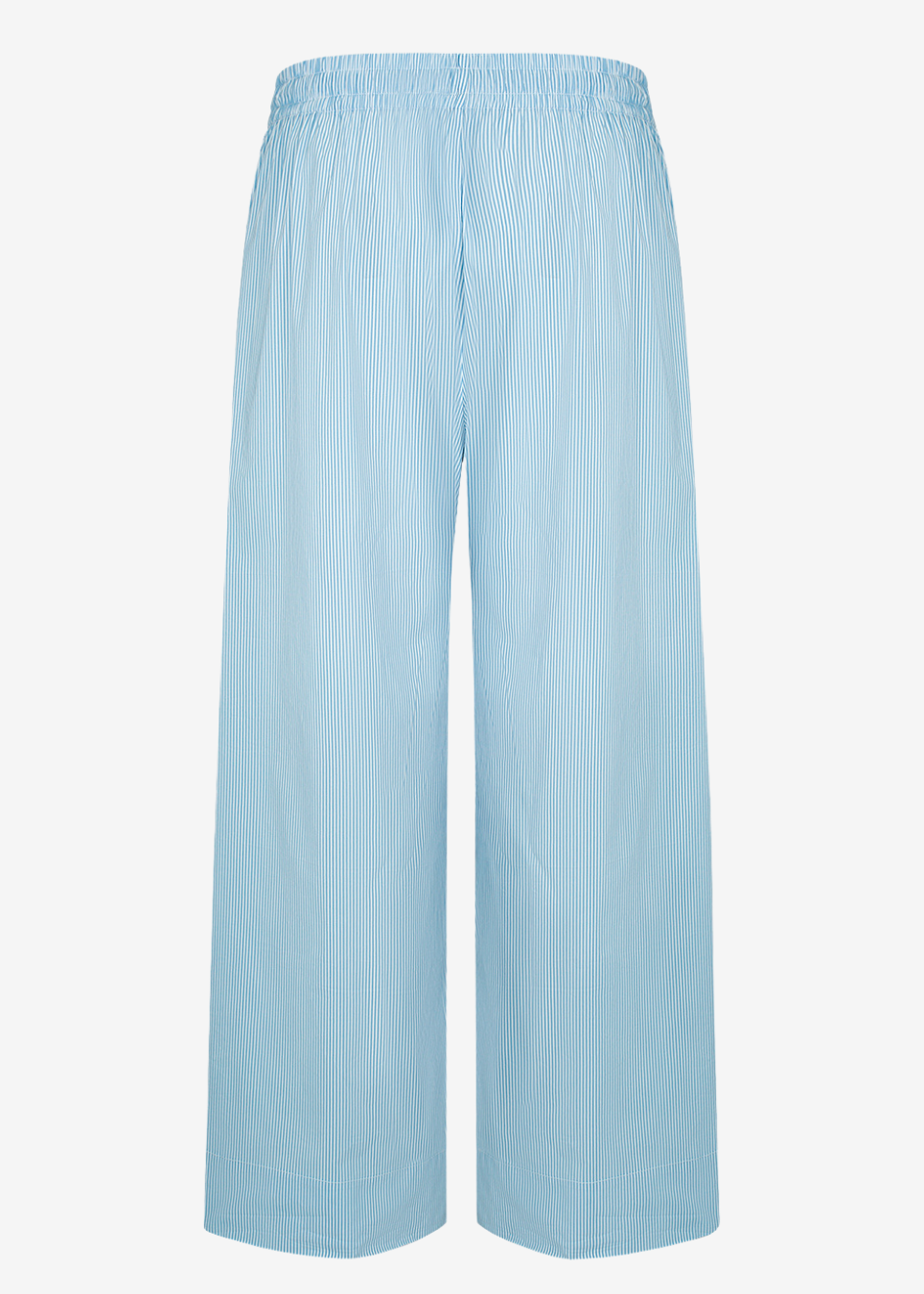 Light blue wide-leg cropped pants with an elastic waistband, shown against a plain white background.